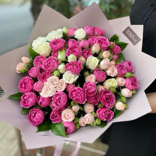 Букет из пионовидных роз 06363