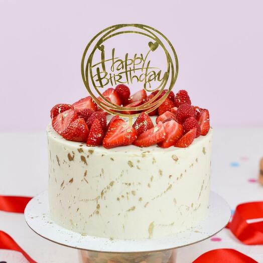 Торт на праздник «Клубника и малина»