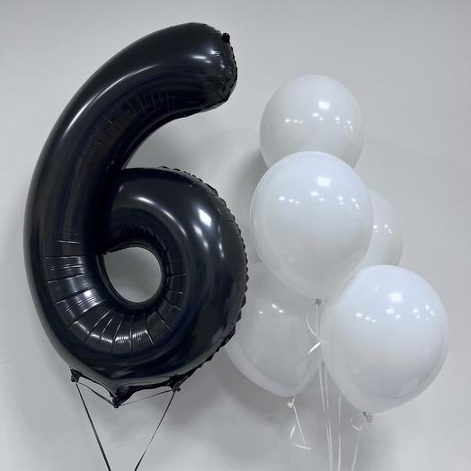 Набор шаров с фольгированной цифрой