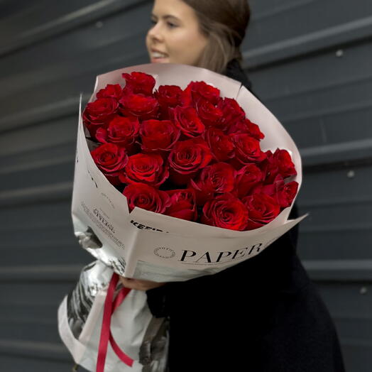 Шикарное моно из 25 красных роз 💔😍