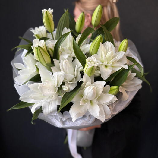 Монобукет из пионовидных лилий "Чудо"