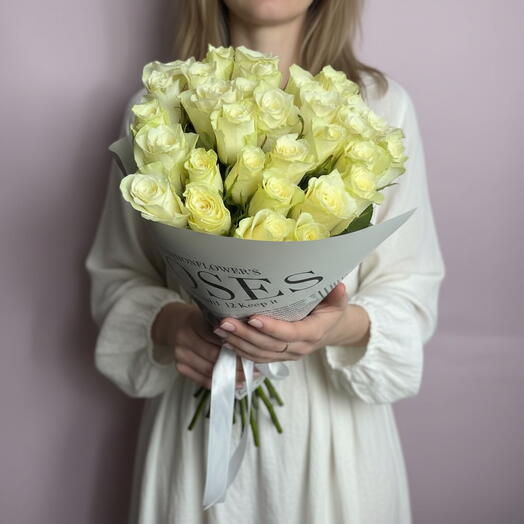 Букет🌹25 белых роз
