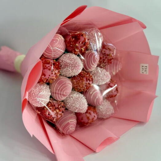 Букет из клубники в шоколаде «Pink» S, 19-20 шт