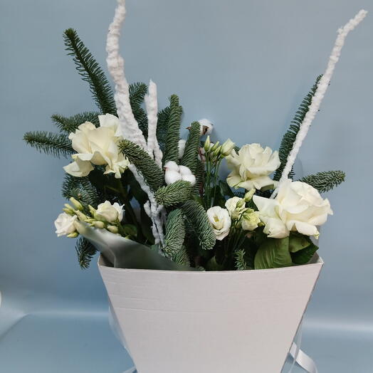 Зимняя композиция в коробке