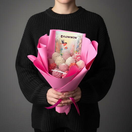 Букет клубники в шоколаде «Ягодное счастье» 12 ягод