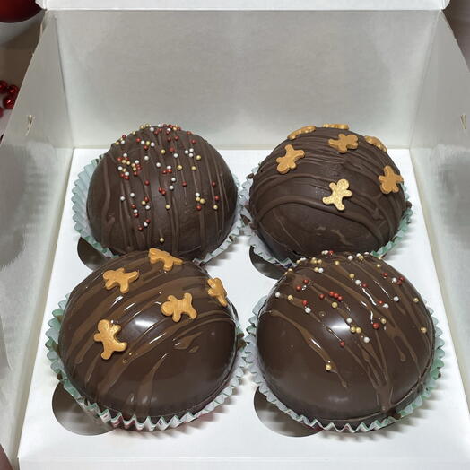 Подарочный набор какао бомбочек с маршмеллоу 4шт