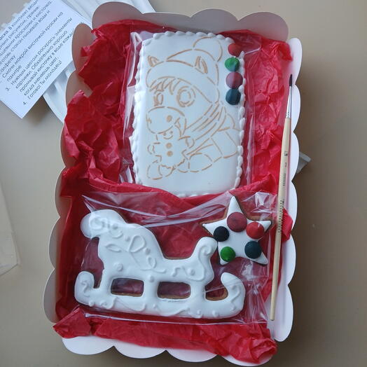 Пряничная раскраска Новогодняя