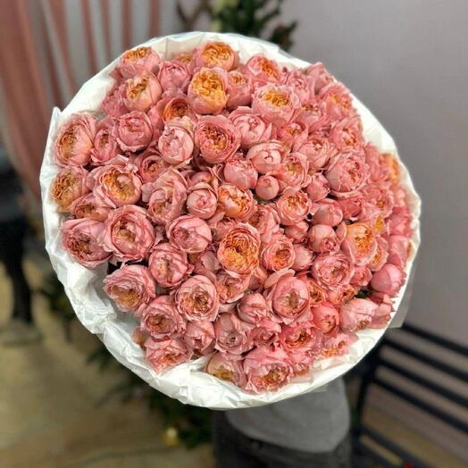 Букет из 35 кустовых пион овидных роз «Джульетта» (арт.3065)