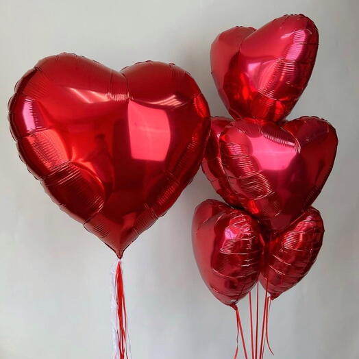 Набор из большого сердца и 5 средние