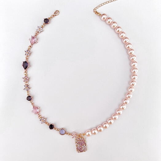 Колье с розовым жемчугом Rosa