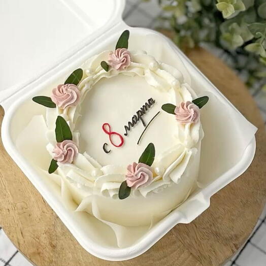 Бенто торт с цветочками 8 марта