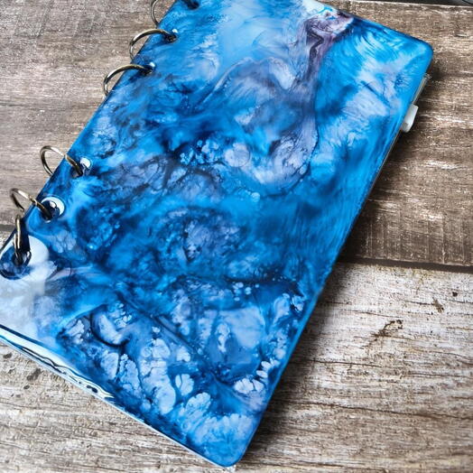 Блокнот из эпоксидной смолы "Подводные узоры"