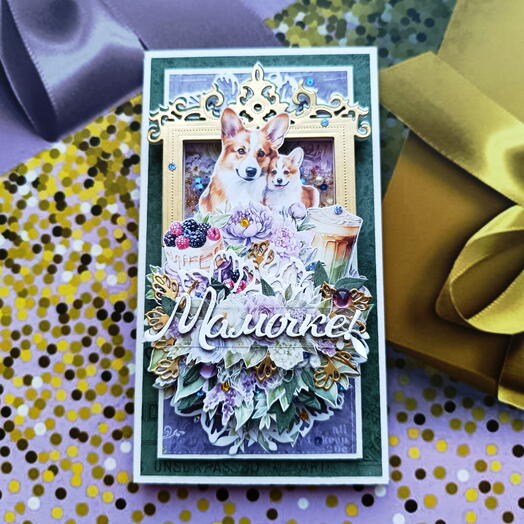 Открытка ручной работы.Сиреневая серия. Мамочке