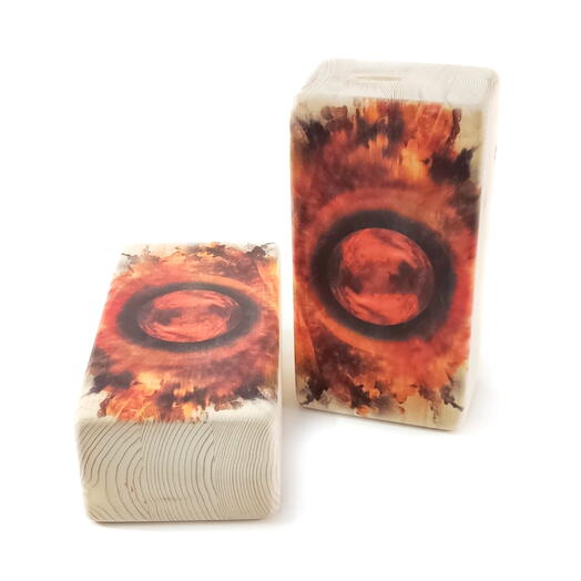 Блок для йоги кубик кирпич Fire Elements Collection 2 шт