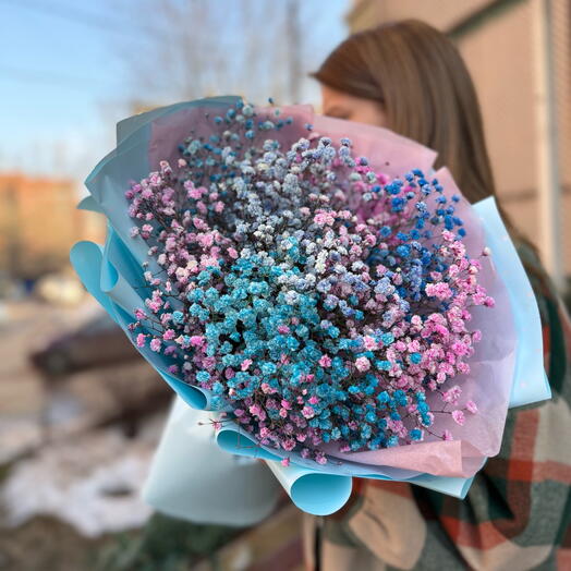 Букет из разноцветных гипсофил ( S )