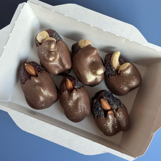 Набор из 6 королевских фиников с орехами в бельгийском шоколаде 🍫