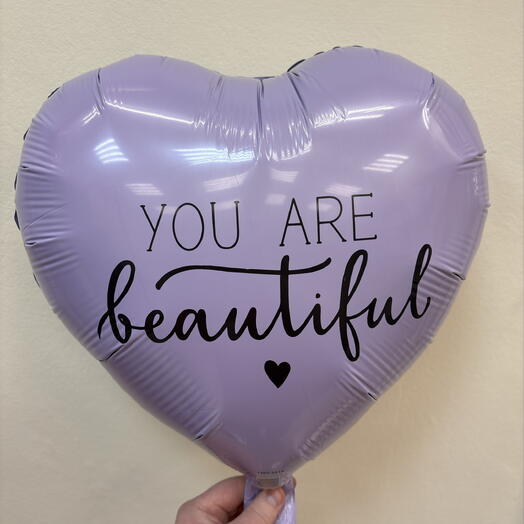 Шар 18 гелевый 45 см. Фальгированный «You are beautiful»