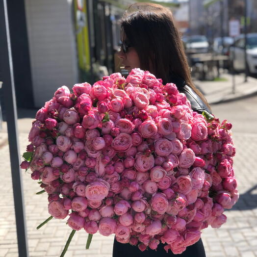 🩷🩷🩷Монобукет из пионовидной розой Silva pink