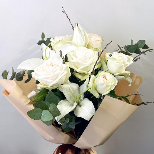 White roses and lilies