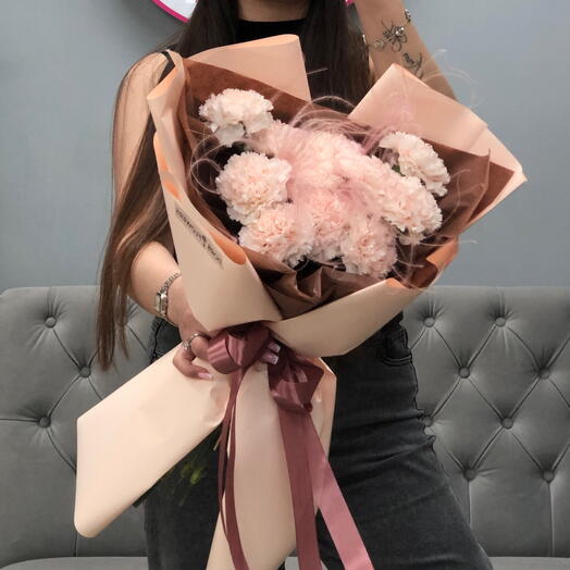 Нежно-розовые диантусы со стифой🧸