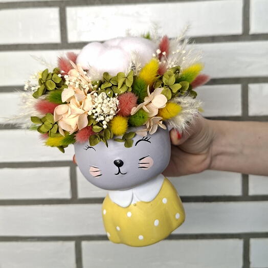 Композиция в кашпо Кошечка 🐱