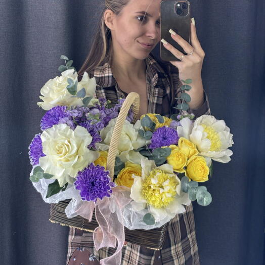 Авторская Корзина лимонное настроение 💛💜