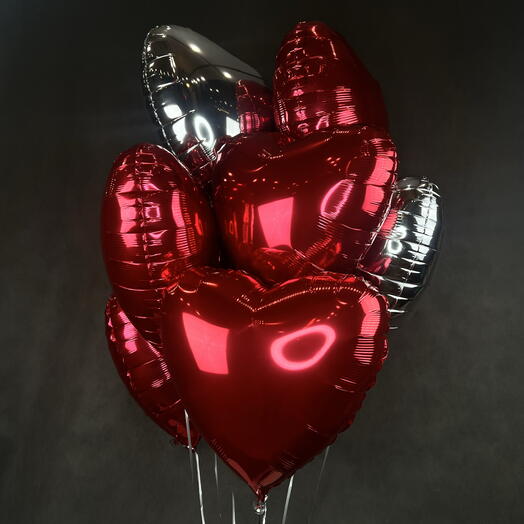 Шары сердца микс-9шт 🎈🫶🏻