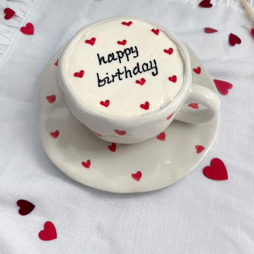 Торт в чашке «Happy birthday»