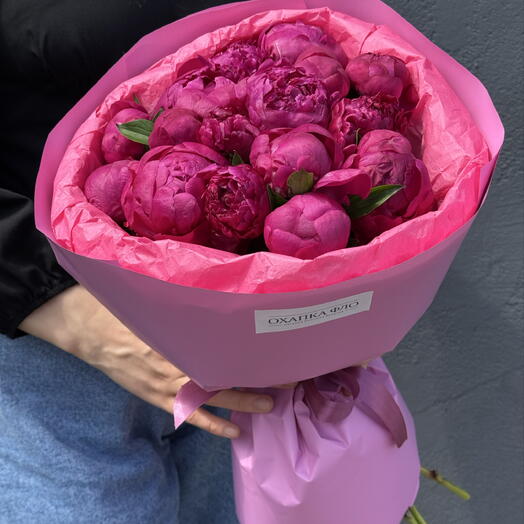 Букет пионов Канзас, 15 шт