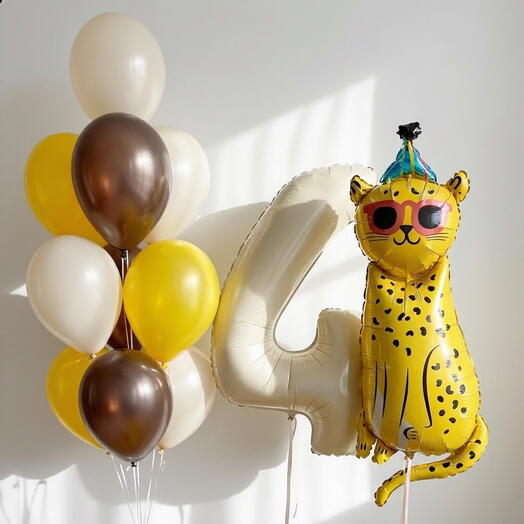 Набор гелиевых шаров «Леопард в очках»