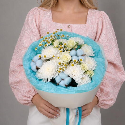 Букет с хлопком 💙