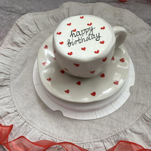 Торт в чашке «Happy birthday»