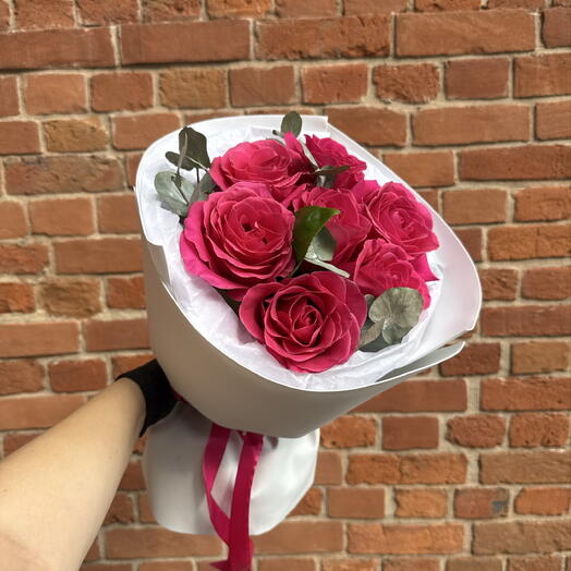 Монобукет «Малиновая зефирка» с розой Пинк Флойд 💞