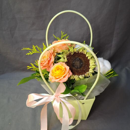 Рыжие розы с хлопком 💐