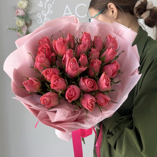Букет ярких роз Кения 25 шт (4)