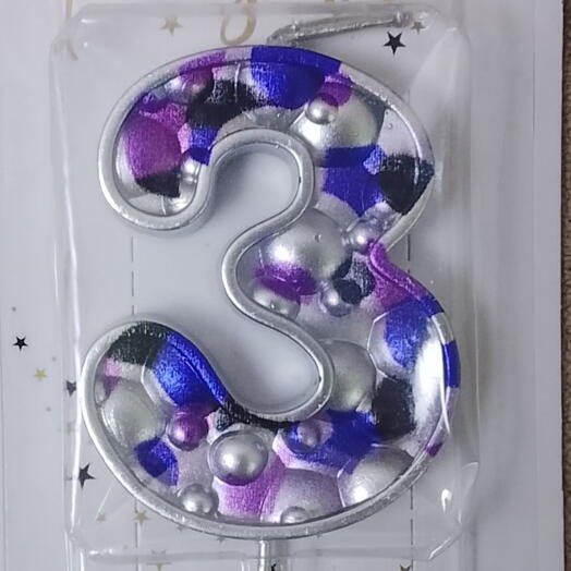 Свеча для торта цифра " 3 "