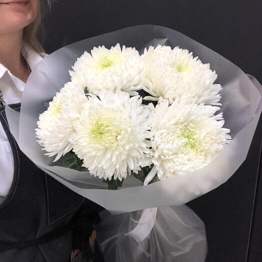 Букет из 5 одгоголовых хризантем