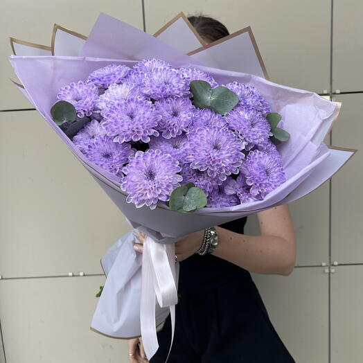 Моно - букет из сиреневой хризантемы 💜