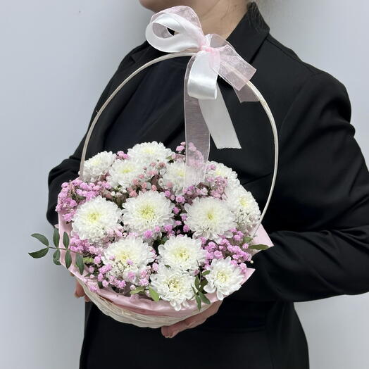 Корзина с цветами ||8523_|🌸«Маленькое чудо-для больших улыбок»