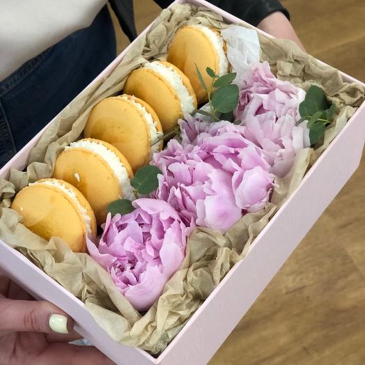 Set flowers macarons