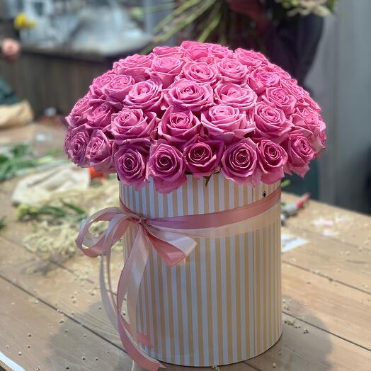 Aqua roses in a box