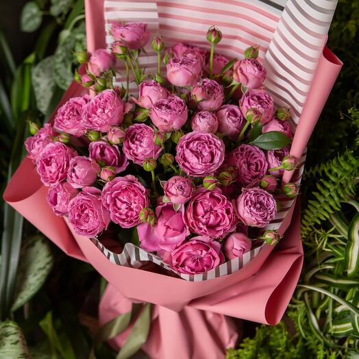 Bouquet "Maurice" of peony bush roses misty Bubbles
