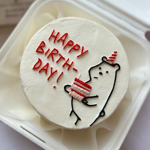 Бенто-торт с мишкой happy birthday