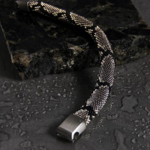 Pulsera de Serpiente Gris hecha a mano