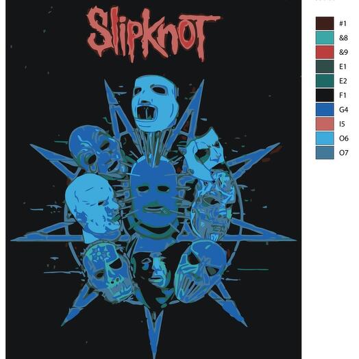 Картина по номерам X-744 "Рок-группа Slipknot" 40х50