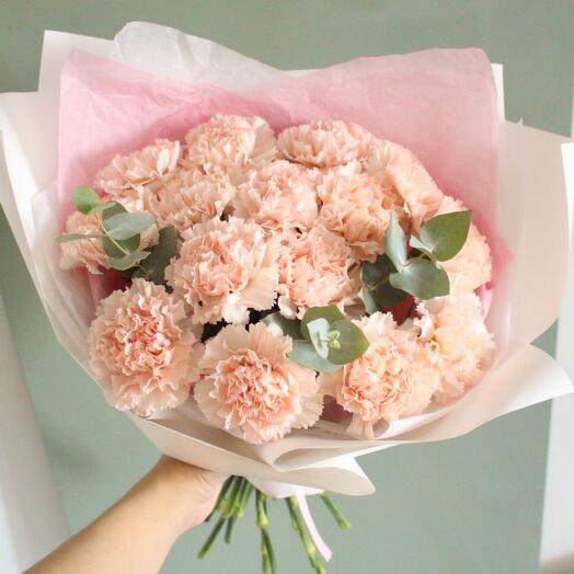 Bouquet of soft pink carnations