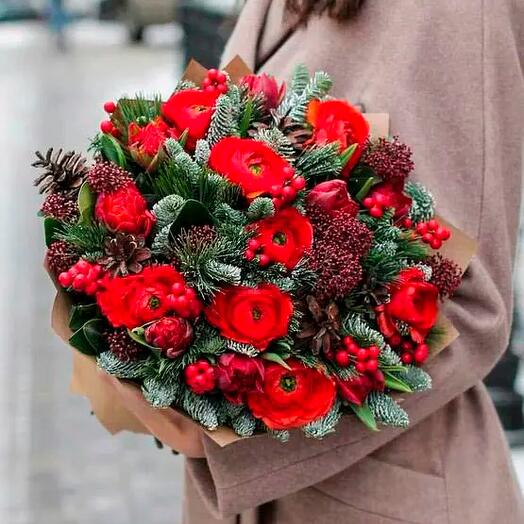 Burgundy Christmas Bouquet