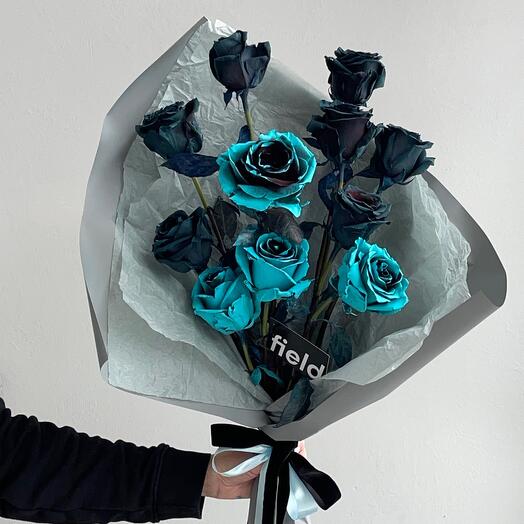 MY GALACTIC STAR с премиальными высокими крашенными розами