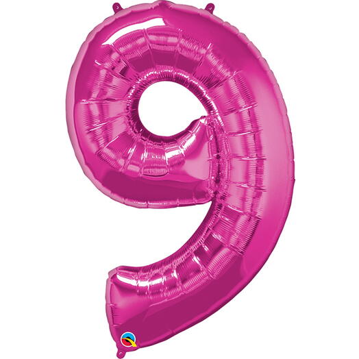 Pink Number Nine Helium Balloon