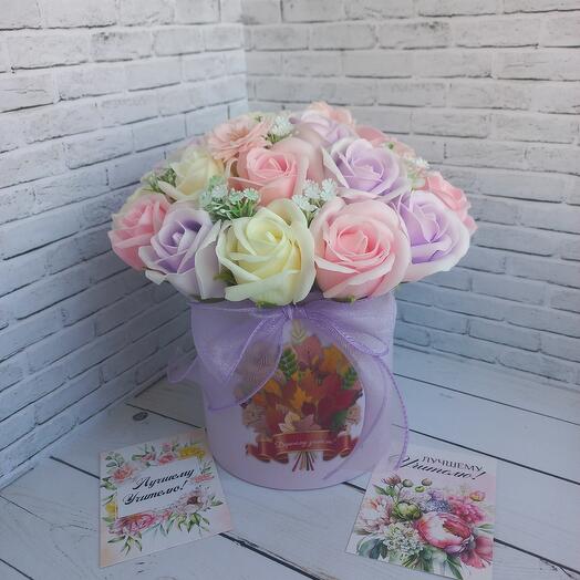 Букет из мыльных цветов-Нашим учителям